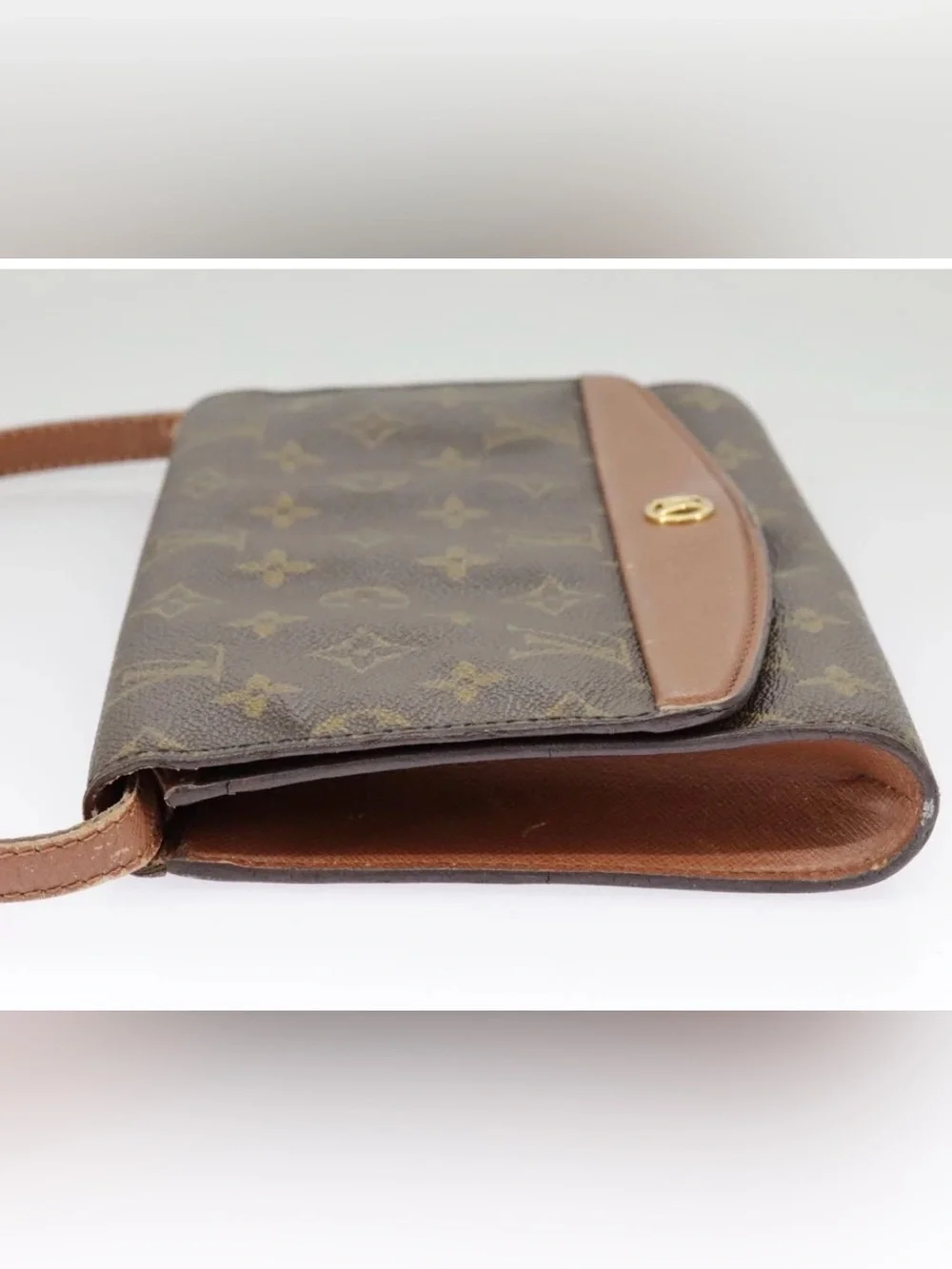 👜 LOUIS VUITTON Bordeaux 24 Monogram Authentic Shoulder Crossbody Bag Luxury